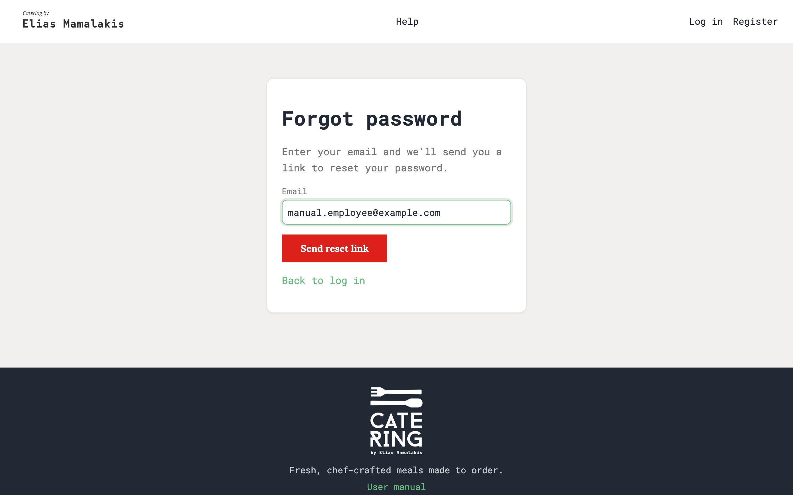 The forgot-password form